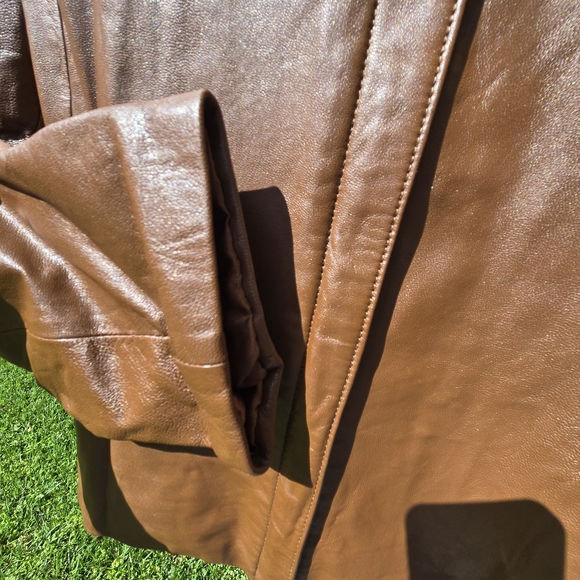 Cote Femme Tan Leather Zip Jacket 14 - Picture 5 of 11